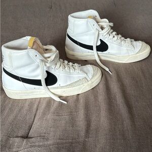 Nike White and Black High-Top Sneakers